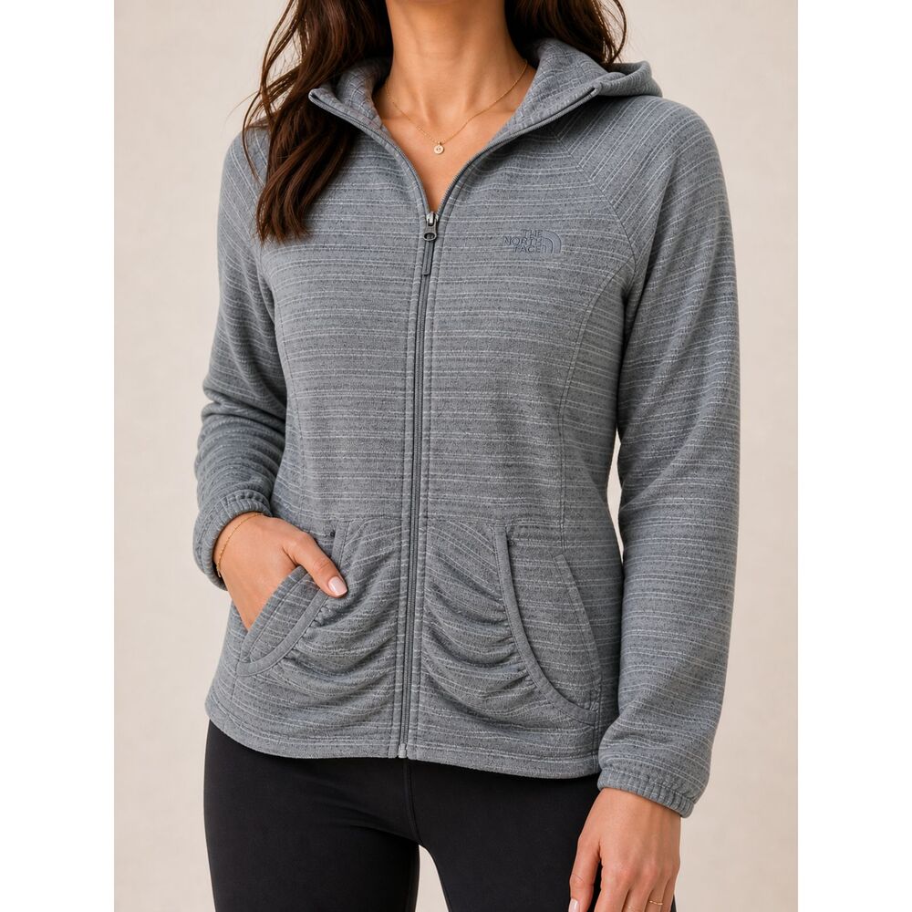 The North Face Polartec Fleece Zip Hoodie Gray Women’s Small Cozy Outdoor